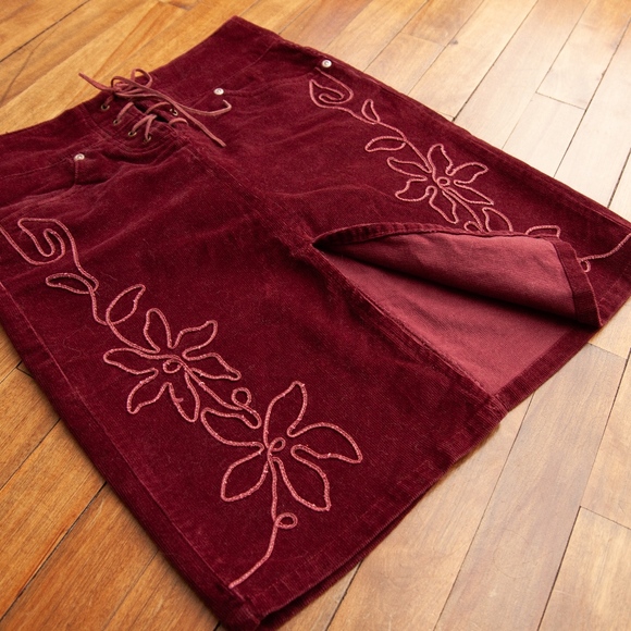 Hot Kiss Dresses & Skirts - Maroon Corduroy Skirt